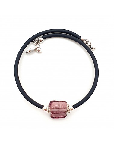 Bracelet Farfalla en verre de Murano marron bijoux Murano made in Italie