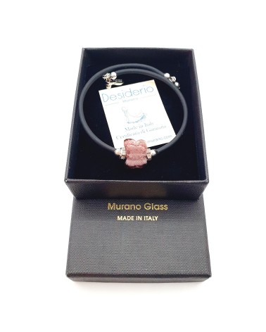 Bracelet Farfalla en verre de Murano marron bijoux Murano made in Italie