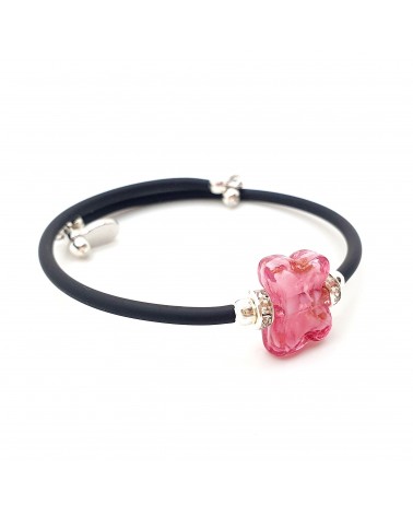 Bracelet Farfalla en verre de Murano marron bijoux Murano made in Italie