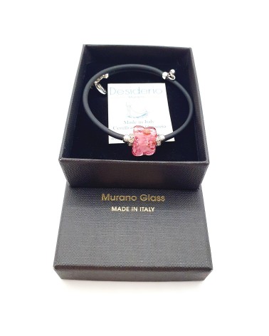 Bracelet Farfalla en verre de Murano marron bijoux Murano made in Italie