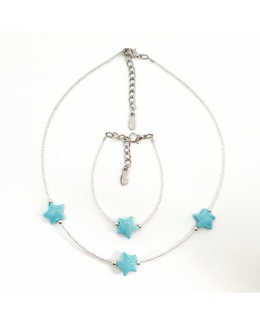 Parure Stella en verre de Murano  artisans italiens fait à la main