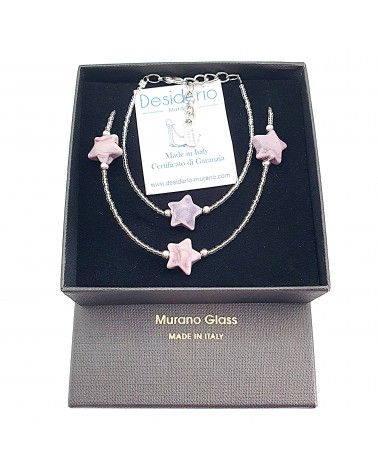 Parure Stella en verre de Murano  artisans italiens fait à la main