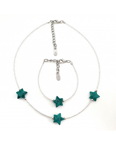 Parure Stella en verre de Murano  artisans italiens fait à la main
