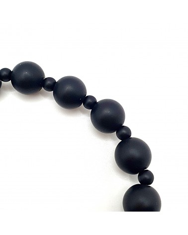 Bracelet Pierres Naturelles et verre de Murano Gris bijoux fantaisies made in Italie