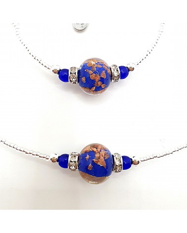 Parure perle centrale en verre de Murano  artisans italiens fait à la main