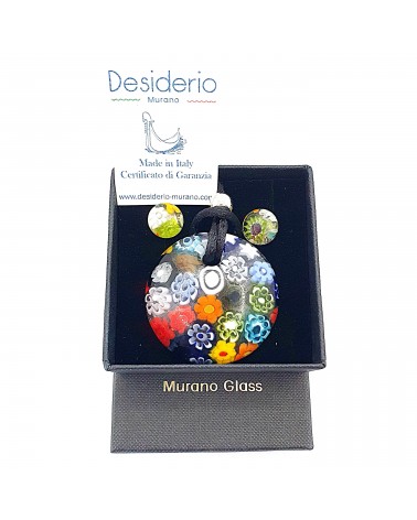 Parure ronde bombée en verre de Murano bijoux fantaisies fait à la main