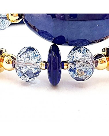 Bracelet Gloria en cuir de Toscane et perles en verre de Murano