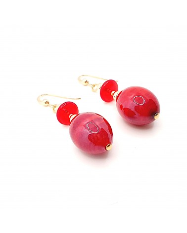 Boucles d'oreilles Gloria perle en verre de Murano made in Italy