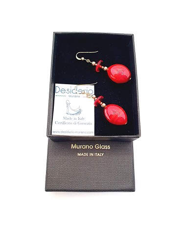 Boucles d'oreilles Gloria perle en verre de Murano made in Italy