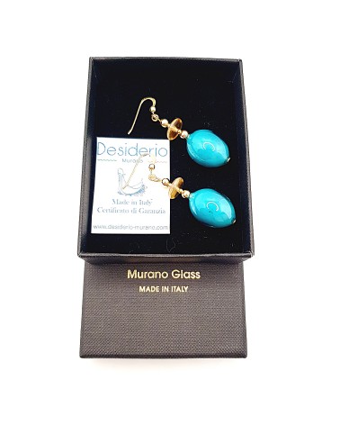 Boucles d'oreilles Gloria perle en verre de Murano made in Italy