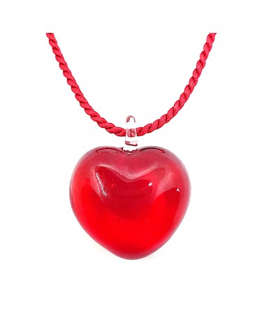 Pendentif cœur bombé en verre de Murano made in Italy