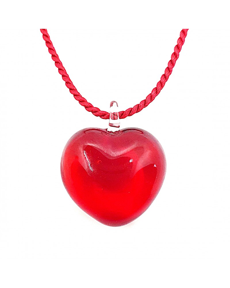 Pendentif cœur bombé en verre de Murano made in Italy