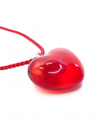 Pendentif cœur bombé en verre de Murano made in Italy