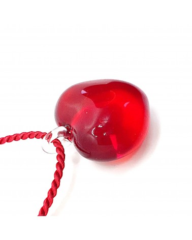 Pendentif cœur bombé en verre de Murano made in Italy