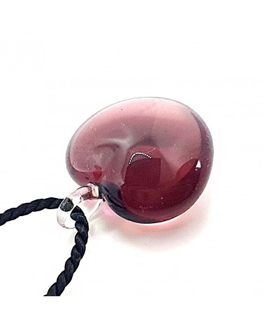 Pendentif cœur bombé en verre de Murano made in Italy