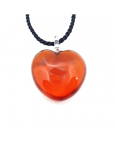 Pendentif cœur bombé en verre de Murano made in Italy