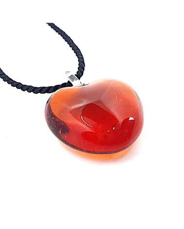 Pendentif cœur bombé en verre de Murano made in Italy