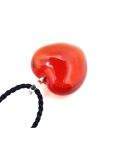 Pendentif cœur bombé en verre de Murano made in Italy