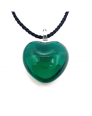 Pendentif cœur bombé en verre de Murano made in Italy
