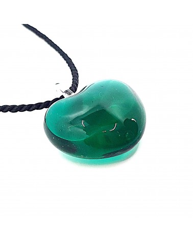 Pendentif cœur bombé en verre de Murano made in Italy