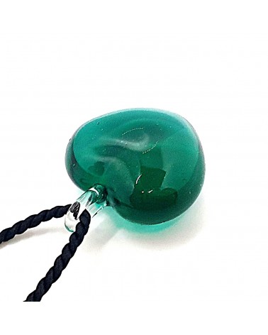Pendentif cœur bombé en verre de Murano made in Italy