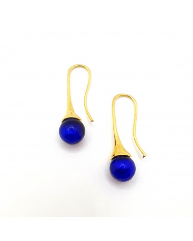 Boucles d'oreilles Campanella bleu marine bijoux fantaisies