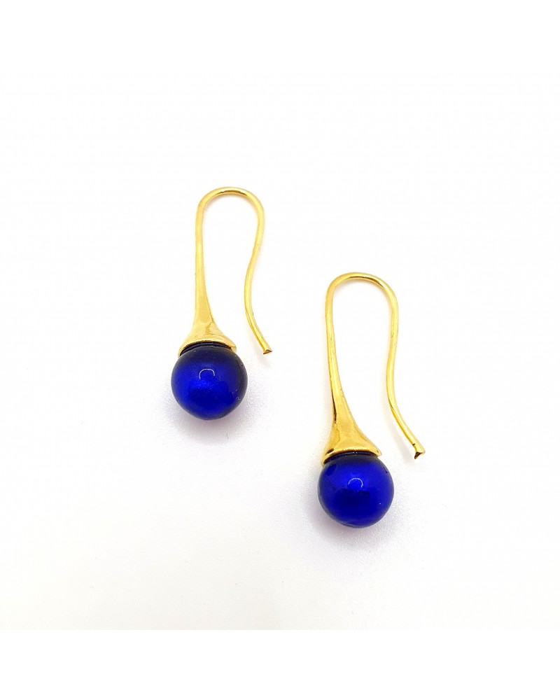 Boucles d'oreilles Campanella bleu marine bijoux fantaisies