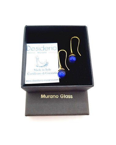 Boucles d'oreilles Campanella bleu marine bijoux fantaisies