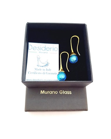 Boucles d'oreilles Campanella bleu marine bijoux fantaisies