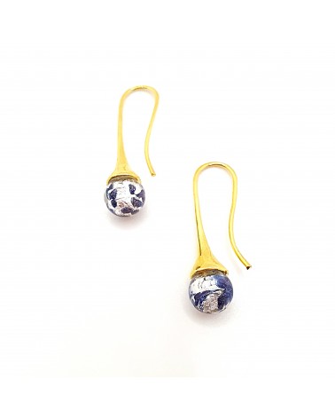 Boucles d'oreilles Campanella bleu marine bijoux fantaisies