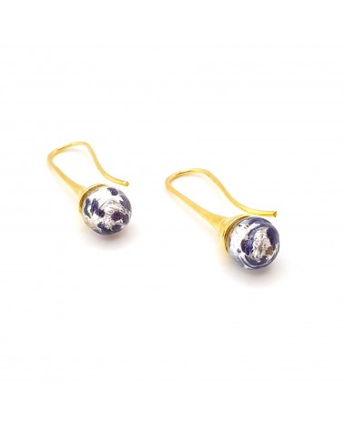 Boucles d'oreilles Campanella bleu marine bijoux fantaisies