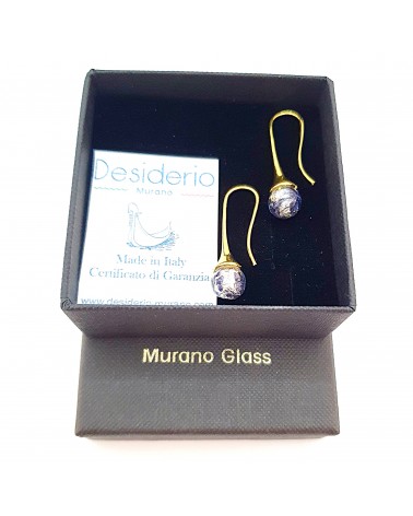 Boucles d'oreilles Campanella bleu marine bijoux fantaisies