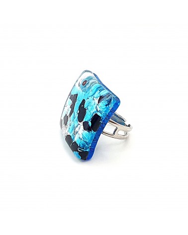 Bague carré verre Murano bijoux fantaisies made in Italie