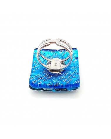 Bague carré verre Murano bijoux fantaisies made in Italie