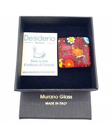 Bague carré verre Murano bijoux fantaisies made in Italie