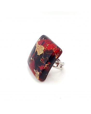 Bague carré verre Murano bijoux fantaisies made in Italie