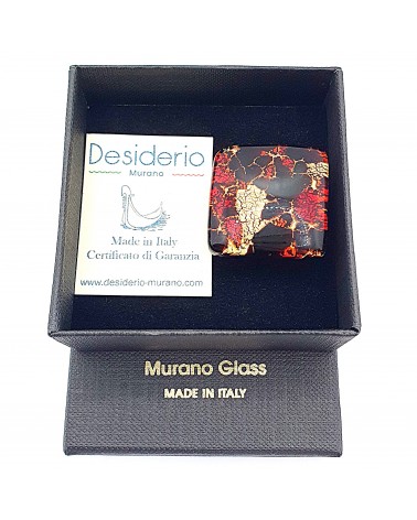 Bague carré verre Murano bijoux fantaisies made in Italie