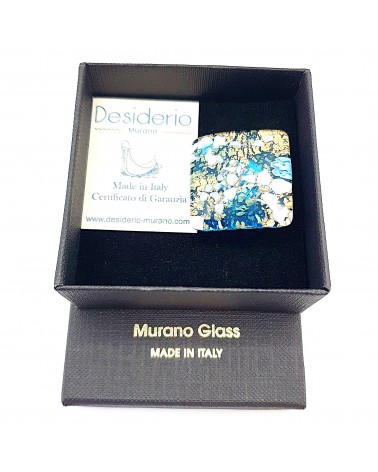 Bague carré verre Murano bijoux fantaisies made in Italie