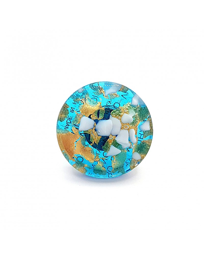 Bague ronde verre Murano bijoux fantaisies made in Italie