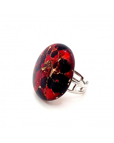 Bague ronde verre Murano bijoux fantaisies made in Italie
