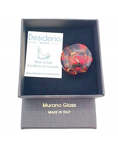 Bague ronde verre Murano bijoux fantaisies made in Italie