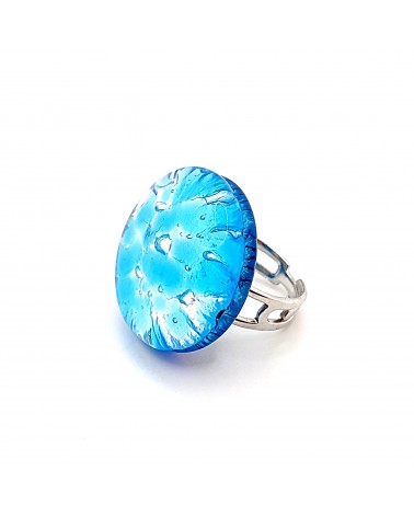 Bague ronde verre Murano bijoux fantaisies made in Italie