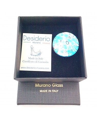 Bague ronde verre Murano bijoux fantaisies made in Italie
