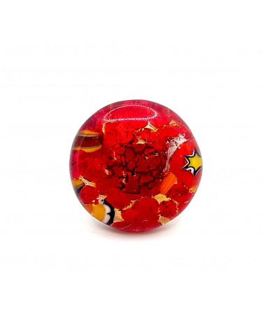 Bague ronde verre Murano bijoux fantaisies made in Italie