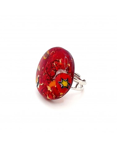 Bague ronde verre Murano bijoux fantaisies made in Italie