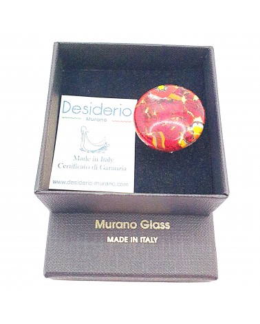 Bague ronde verre Murano bijoux fantaisies made in Italie