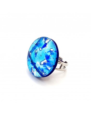Bague ronde verre Murano bijoux fantaisies made in Italie