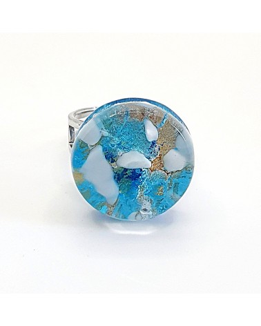 Bague ronde verre Murano bijoux fantaisies made in Italie