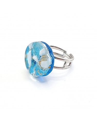 Bague ronde verre Murano bijoux fantaisies made in Italie