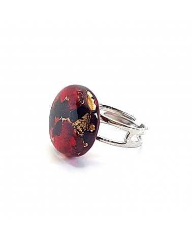 Bague ronde verre Murano bijoux fantaisies made in Italie